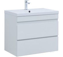 Тумба под раковину Aquanet Нота New 75 2 ящика, белый глянец