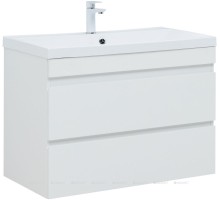 Тумба под раковину Aquanet Нота New 90 2 ящика, белый глянец