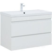 Тумба под раковину Aquanet Нота New 90 2 ящика, белый глянец