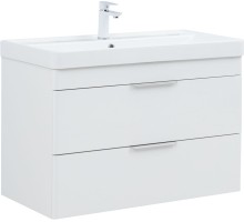 Тумба под раковину Aquanet Ирис New 90 белый глянец