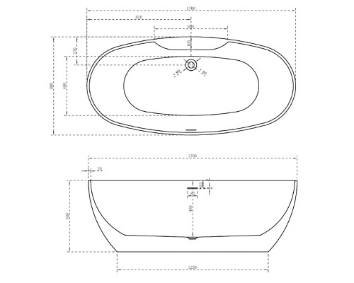ABBER акриловая ванна слив-перелив стальной каркас 170x80x58 I AB9323 ABBER акриловая ванна слив-перелив стальной каркас 170x80x58 I AB9323