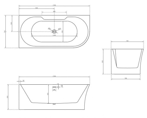 ABBER акриловая ванна слив-перелив стальной каркас 170x78x60 I AB9335-1.7 R ABBER акриловая ванна слив-перелив стальной каркас 170x78x60 I AB9335-1.7 R