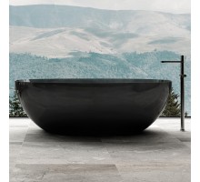 ABBER прозрачная ванна из полиэфирной смолы цвет черный 165х78х58 I AT9701Onyx