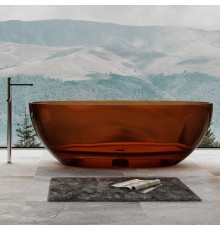 ABBER прозрачная ванна из полиэфирной смолы цвет коричневый 165х78х58 I AT9701Opal