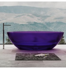 ABBER прозрачная ванна из полиэфирной смолы цвет фиолетовый 180х85х52 I AT9702Amethyst