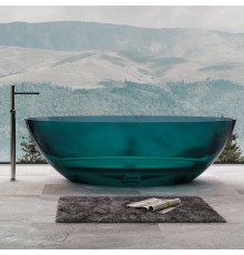 ABBER прозрачная ванна из полиэфирной смолы цвет бирюзовый 180х85х52 I AT9702Aquamarin