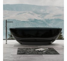ABBER прозрачная ванна из полиэфирной смолы цвет черный 180х85х52 I AT9702Onyx