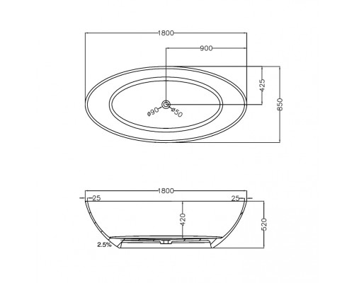 ABBER прозрачная ванна из полиэфирной смолы цвет черный 180х85х52 I AT9702Onyx ABBER прозрачная ванна из полиэфирной смолы цвет черный 180х85х52 I AT9702Onyx