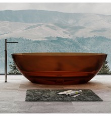 ABBER прозрачная ванна из полиэфирной смолы цвет коричневый 180х85х52 I AT9702Opal