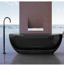 ABBER прозрачная ванна из полиэфирной смолы цвет черный 170х75х55 I AT9703Onyx