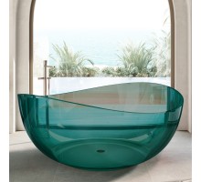 ABBER прозрачная ванна из полиэфирной смолы цвет бирюзовый 150x150x64.6 I AT9705Aquamarin