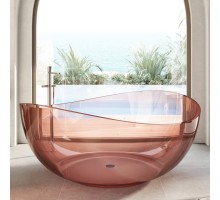 ABBER прозрачная ванна из полиэфирной смолы цвет розовый 150x150x64.6 I AT9705Koralle