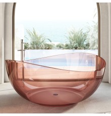 ABBER прозрачная ванна из полиэфирной смолы цвет розовый 150x150x64.6 I AT9705Koralle