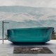 ABBER прозрачная ванна из полиэфирной смолы цвет бирюзовый 170x80x58 I AT9706Aquamarin