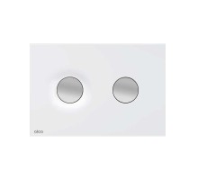 Панель смыва пластиковая, AlcaPlast Dot.Dot.ALCA с кнопкой смыва белый / хром (white) M1976-2 круг