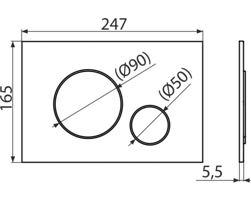 Кнопка и панель смыва, AlcaPlast ALCA хром серебро матовый, soft touch круг M778