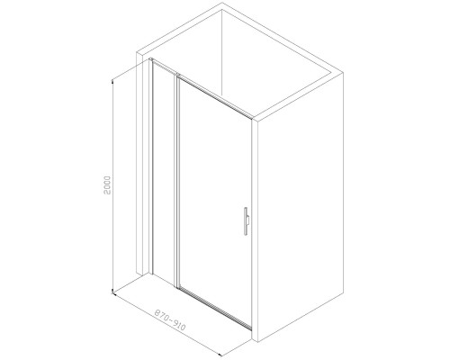 Душевая дверь Allen Brau Priority 90, 90 х 200 см, стекло прозрачное, профиль хром, 3.31001.00