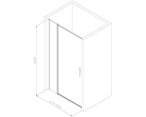 Душевая дверь Allen Brau Priority 120, 120 х 200 см, стекло прозрачное, профиль хром, 3.31007.00G