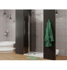 Душевая дверь Allen Brau Priority 140*200 стекла тонированные, профиль хром