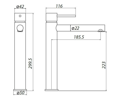 Смеситель для раковины Allen Brau Glority 5.51002-00 хром