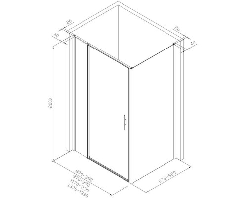 Душевая дверь Allen Brau Priority, 3.31031.00, 120 см, стекло прозрачное, профиль хром