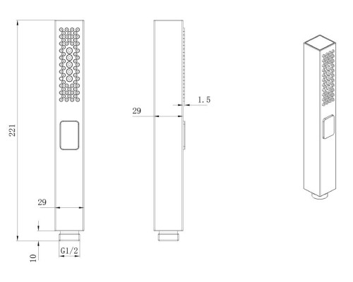 Душевая лейка Allen Brau Infinity 29x22.1 хром пластик