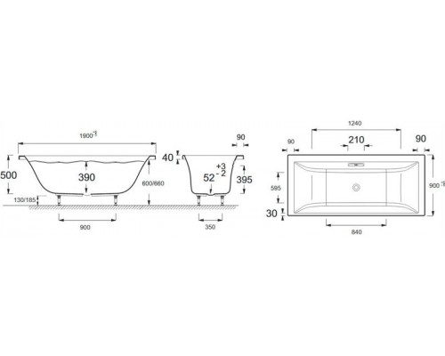 Ванна акриловая Jacob Delafon Evok 190x90 Ванна акриловая Jacob Delafon Evok 190x90