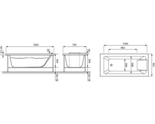 Акриловая ванны Jacob Delafon Sofa 150x70 I E6D300RU-00 Акриловая ванны Jacob Delafon Sofa 150x70 I E6D300RU-00