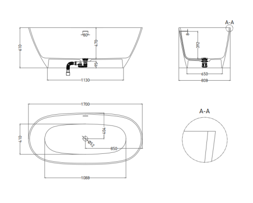 Ванна отдельностоящая каменная LoveForm LOFO 170x80 Solid Surface белый матовый UM12122 Ванна отдельностоящая каменная LoveForm LOFO 170x80 Solid Surface белый матовый UM12122