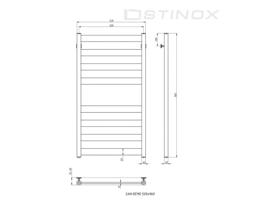 Полотенцесушитель водяной Stinox SAN REMO 500x1000