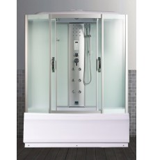 Душевая кабина River DUNAY 150x80 см – асимметричная, матовое стекло, профиль хром матовый