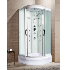 Душевая кабина River TEMZA 100x100 см – асимметричная, матовое стекло, профиль хром матовый