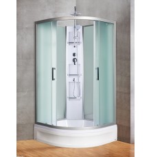 Душевая кабина River AMUR 90x90 см – асимметричная, матовое стекло, профиль хром матовый, без крыши
