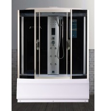 Душевая кабина River DUNAY 150x80 см – асимметричная, тонированное стекло, профиль хром матовый