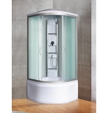 Душевая кабина River AMUR 90x90 см – асимметричная, матовое стекло, профиль хром матовый, глубокий поддон