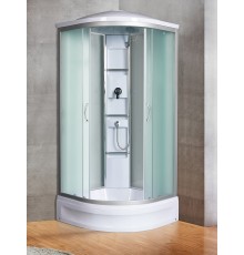 Душевая кабина River AMUR 90x90 см – асимметричная, матовое стекло, профиль хром матовый