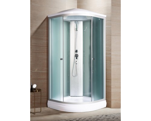 Душевая кабина River NARA LIGHT 80x80 см – асимметричная, матовое стекло, профиль хром матовый