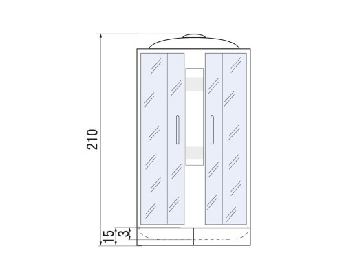 Душевая кабина River NARA LIGHT 80x80 см – асимметричная, матовое стекло, профиль хром матовый