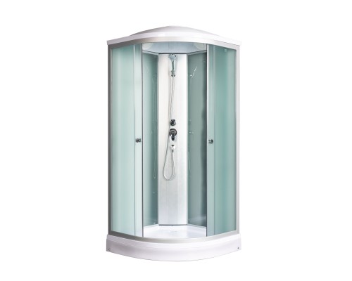 Душевая кабина River NARA LIGHT 80x80 см – асимметричная, матовое стекло, профиль хром матовый