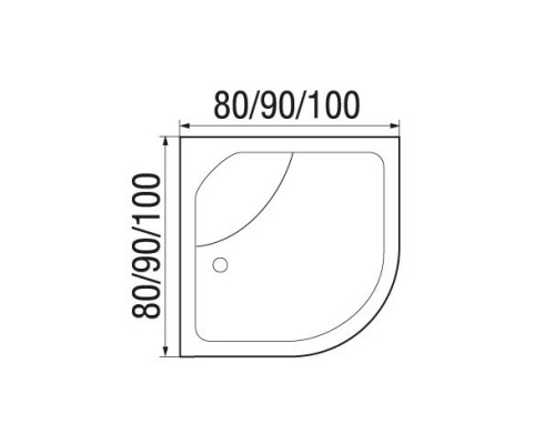 Душевая кабина River NARA LIGHT 80x80 см – асимметричная, матовое стекло, профиль хром матовый