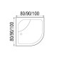 Душевая кабина River NARA LIGHT 80x80 см – асимметричная, матовое стекло, профиль хром матовый