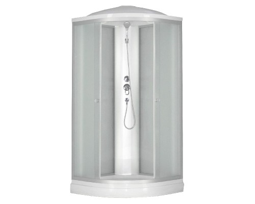 Душевая кабина River NARA LIGHT 80x80 см – асимметричная, матовое стекло, профиль хром матовый