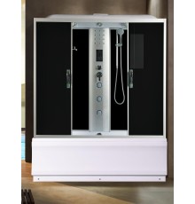 Душевая кабина River SENA 150x70 см – асимметричная, тонированное стекло, профиль хром матовый