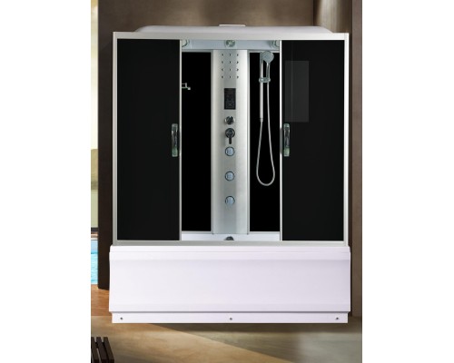 Душевая кабина River SENA 150x70 см – асимметричная, тонированное стекло, профиль хром матовый