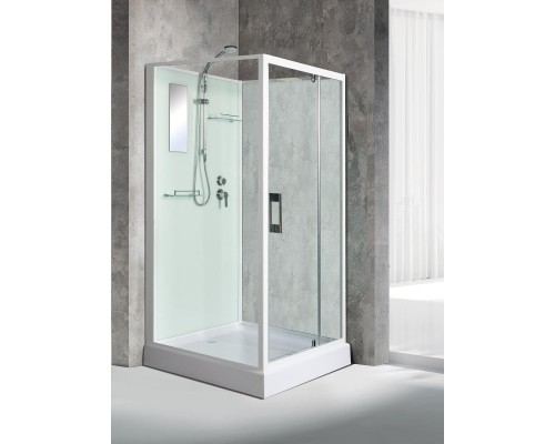 Душевая кабина River TANA 100x80 см – прямоугольная, матовое стекло, профиль хром матовый, без крыши