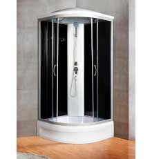 Душевая кабина River DESNA 90x90 см – асимметричная, тонированное стекло, профиль хром матовый