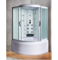 Душевая кабина River TEMZA 120x120 см – асимметричная, матовое стекло, профиль хром матовый