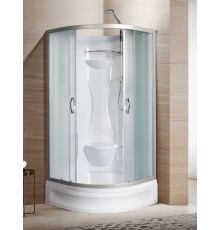 Душевая кабина River REIN 90x90 см – асимметричная, матовое стекло, профиль хром матовый, без крыши