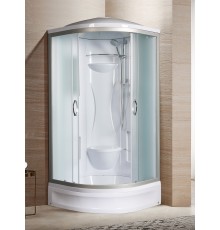 Душевая кабина River REIN 80x80 см – асимметричная, матовое стекло, профиль хром матовый