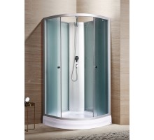 Душевая кабина River NARA LIGHT 90x90 см – полукруглая, матовое стекло, профиль хром матовый, без крыши